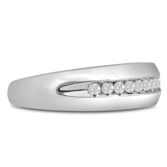 Men's 1/4ct Diamond Ring In 10K White Gold, I-J-K, I1-I2