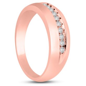 Men's 1/4ct Diamond Ring In 14K Rose Gold, G-H, I2-I3