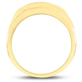 Men's 1/2ct Diamond Ring In 10K Yellow Gold
