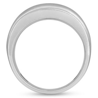 Men's 1ct Diamond Ring In 10K White Gold