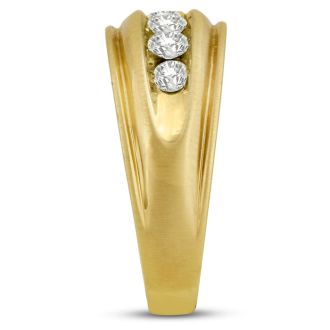 Men's 1ct Diamond Ring In 10K Yellow Gold
