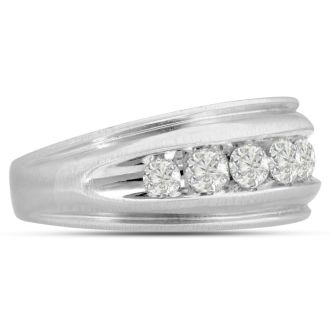 Men's 1ct Diamond Ring In 14K White Gold