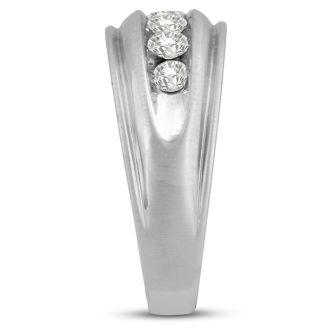 Men's 1ct Diamond Ring In 14K White Gold