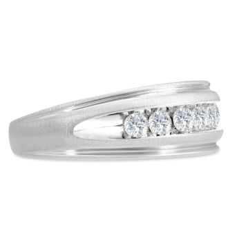 Men's 1/2ct Diamond Ring In 10K White Gold