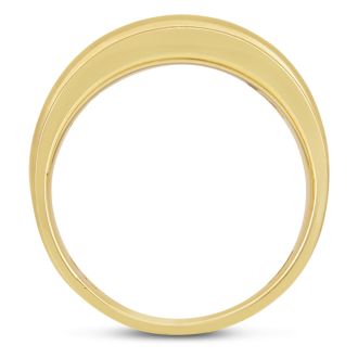 Men's 1/2ct Diamond Ring In 10K Yellow Gold