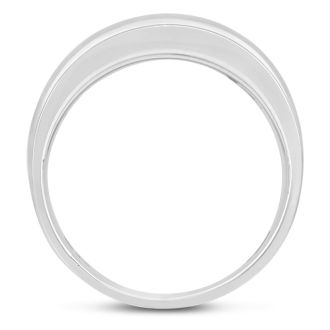 Men's 1/2ct Diamond Ring In 14K White Gold