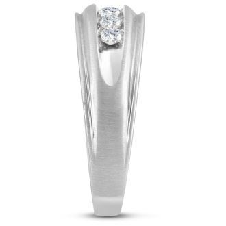 Men's 1/2ct Diamond Ring In 14K White Gold