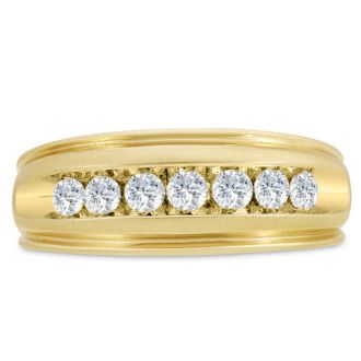 Men's 1/2ct Diamond Ring In 14K Yellow Gold
