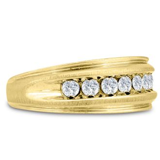 Men's 1/2ct Diamond Ring In 14K Yellow Gold