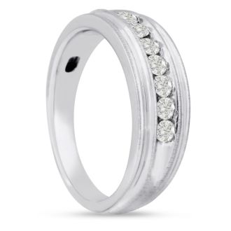 Men's 1/4ct Diamond Ring In 10K White Gold