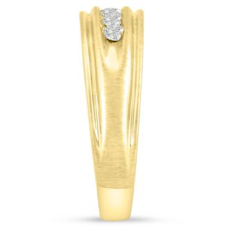 Men's 1/4ct Diamond Ring In 10K Yellow Gold