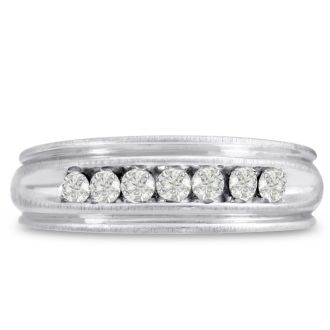 Men's 1/4ct Diamond Ring In 14K White Gold