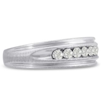 Men's 1/4ct Diamond Ring In 14K White Gold