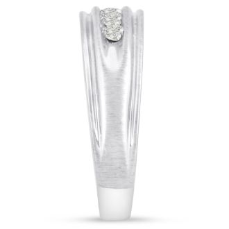 Men's 1/4ct Diamond Ring In 14K White Gold