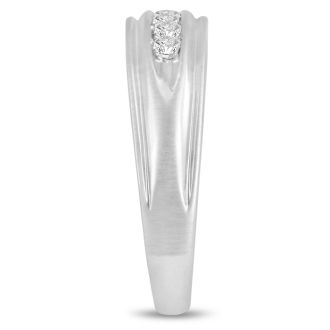 Men's 1/4ct Diamond Ring In 10K White Gold