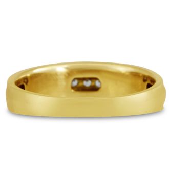 Men's 1/4ct Diamond Ring In 10K Yellow Gold