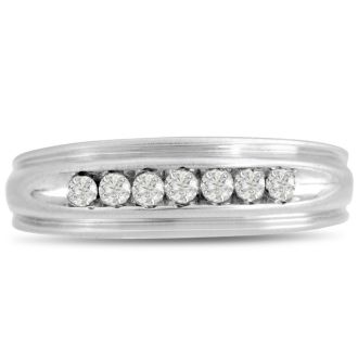 Men's 1/4ct Diamond Ring In 14K White Gold