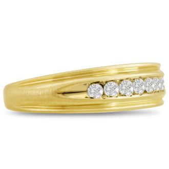 Men's 1/4ct Diamond Ring In 14K Yellow Gold