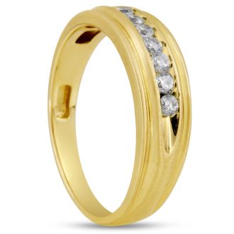 Men's 1/4ct Diamond Ring In 14K Yellow Gold