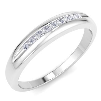 Men's 1/10ct Diamond Ring In 10K White Gold, G-H, I2-I3