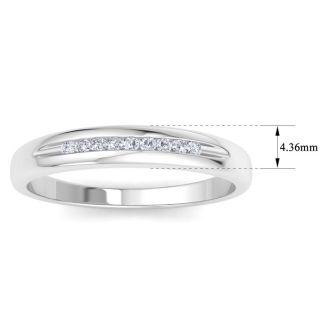 Men's 1/10ct Diamond Ring In 10K White Gold