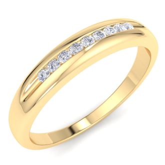 Men's 1/10ct Diamond Ring In 10K Yellow Gold, G-H, I2-I3