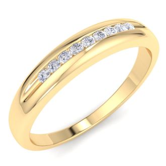 Men's 1/10ct Diamond Ring In 10K Yellow Gold
