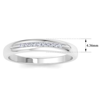 Men's 1/10ct Diamond Ring In 14K White Gold