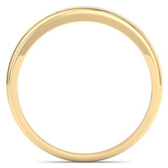 Men's 1/10ct Diamond Ring In 14K Yellow Gold