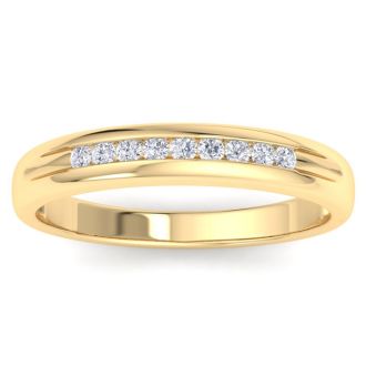 Men's 1/5ct Diamond Ring In 10K Yellow Gold