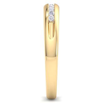 Men's 1/5ct Diamond Ring In 10K Yellow Gold