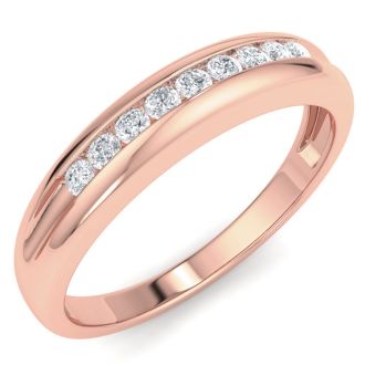 Men's 1/5ct Diamond Ring In 14K Rose Gold, G-H, I2-I3
