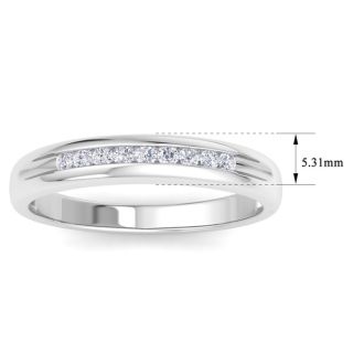 Men's 1/5ct Diamond Ring In 14K White Gold
