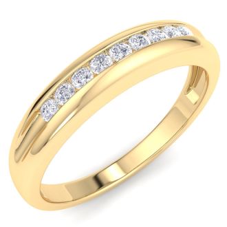 Men's 1/5ct Diamond Ring In 14K Yellow Gold