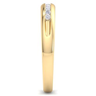 Men's 1/5ct Diamond Ring In 14K Yellow Gold