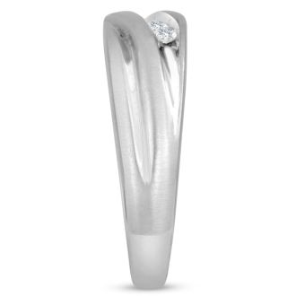 Men's 1/4ct Diamond Ring In 10K White Gold
