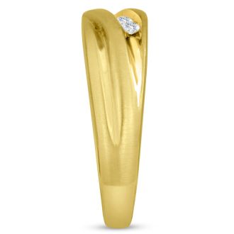 Men's 1/4ct Diamond Ring In 10K Yellow Gold