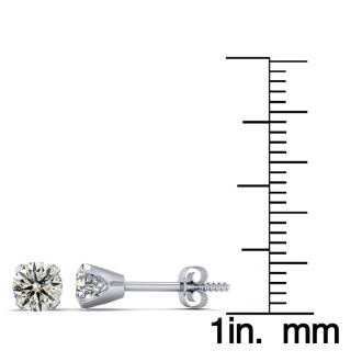 1 Carat Diamond Stud Earrings In 14 Karat White Gold