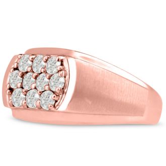Men's 1ct Diamond Ring In 10K Rose Gold