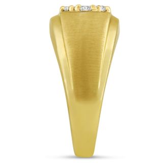 Men's 1ct Diamond Ring In 10K Yellow Gold