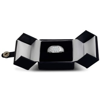 Men's 1/2ct Diamond Ring In 10K White Gold