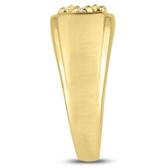 Men's 1/2ct Diamond Ring In 10K Yellow Gold