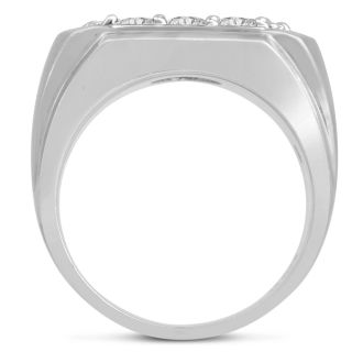 Men's 2ct Diamond Ring In 10K White Gold, G-H, I2-I3