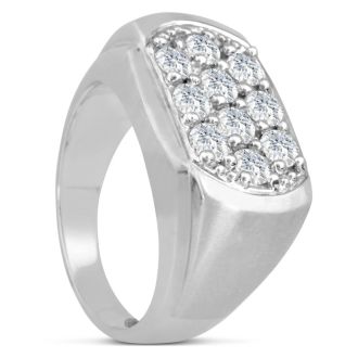Men's 2ct Diamond Ring In 14K White Gold, G-H, I2-I3