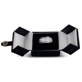Men's 1ct Diamond Ring In 10K White Gold