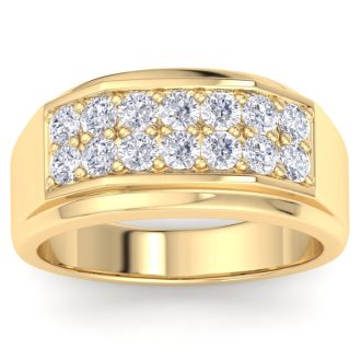 Men's 1ct Diamond Ring In 10K Yellow Gold