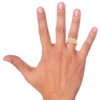 Men's 1ct Diamond Ring In 10K Yellow Gold