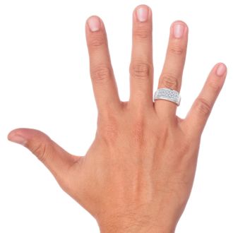 Men's 1ct Diamond Ring In 14K White Gold