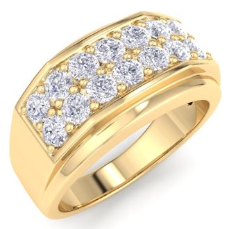 Men's 1ct Diamond Ring In 14K Yellow Gold