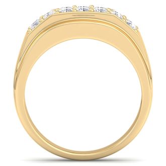 Men's 1ct Diamond Ring In 14K Yellow Gold